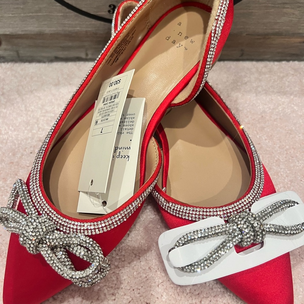 Red ballet flats, Christmas red in color! Target NWT size 7, never worn!